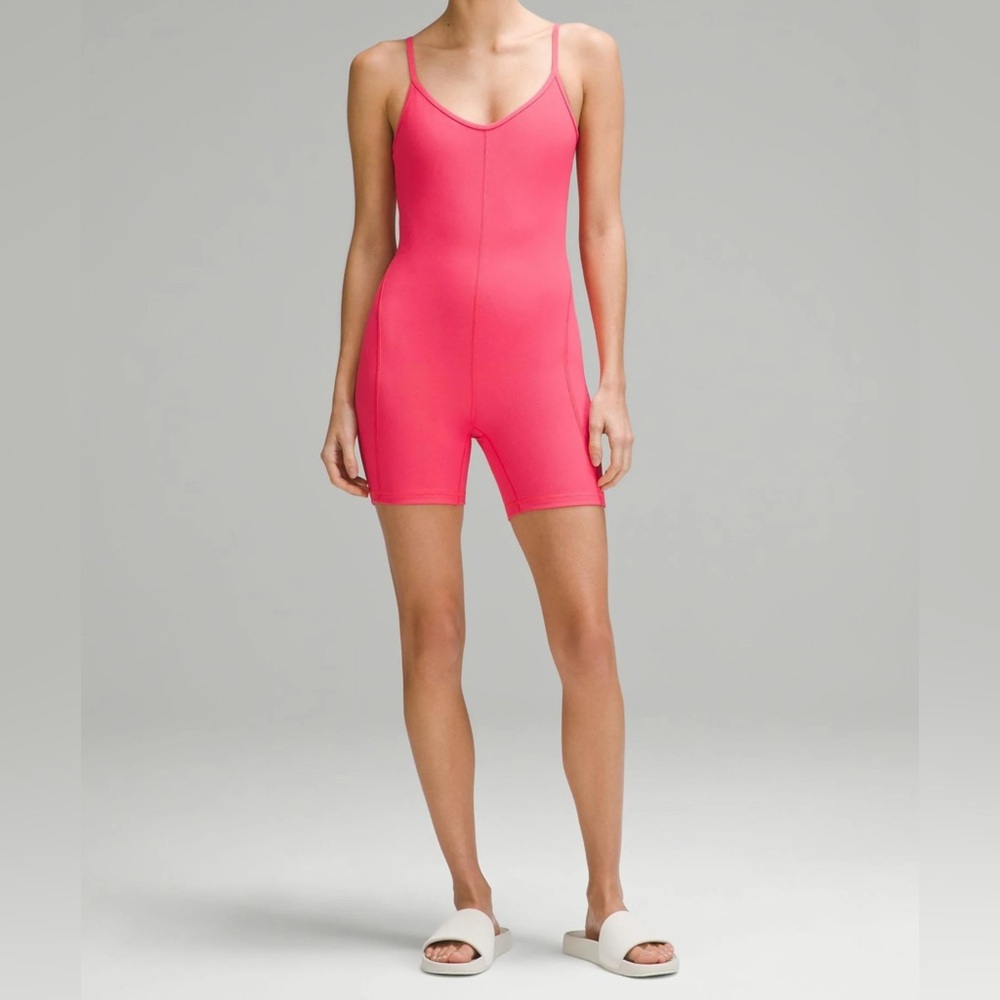 Lululemon Ribbed Contour Unitard Sleeveless Bodysuit in Glaze Pink